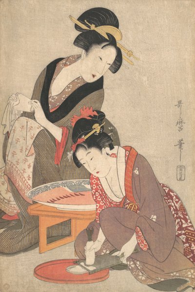 Woman Preparing Sashimi, c.1806 by Kitagawa Utamaro